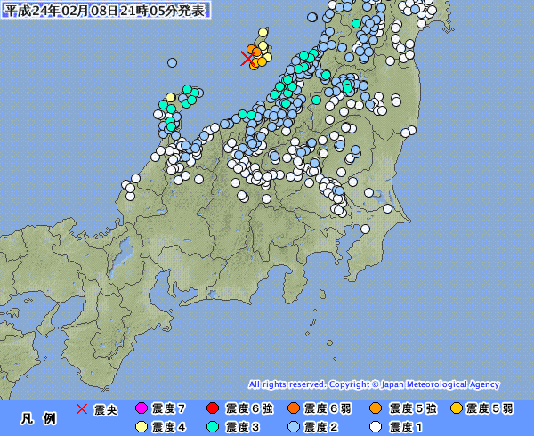 【地震】新潟県佐渡地方で震度5強