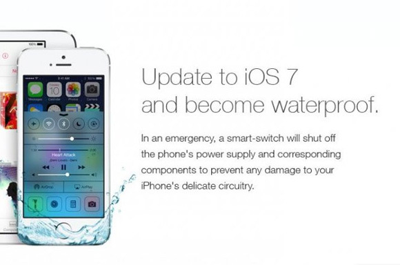 ios7にアップデートすると防水になる？いや、そんなことはない。